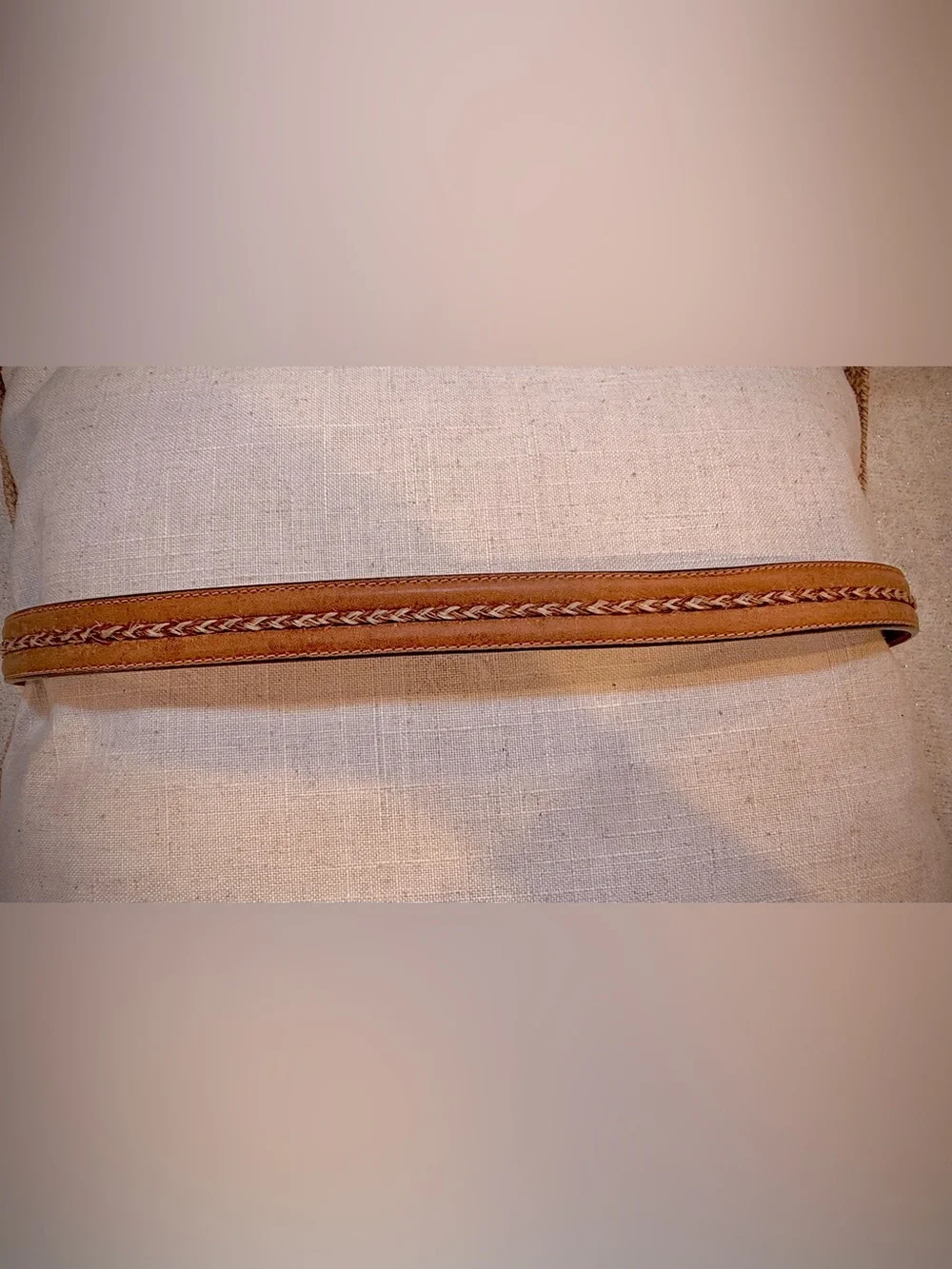 Tony Lama Brown Leather Western Belt with Engraved Silver Buckle